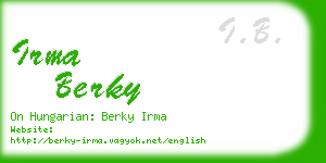 irma berky business card